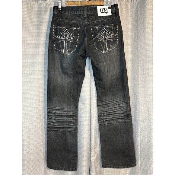 LOG Black Straight Leg Men’s Jeans Size 32” Waist 31” Length - Picture 1 of 16
